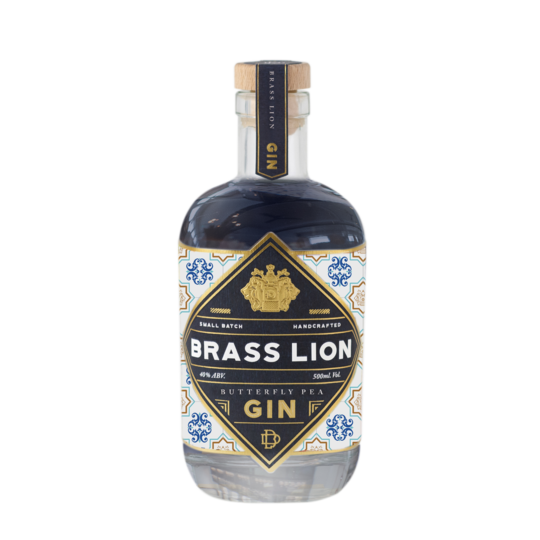 Brass Lion Butterfly Pea Gin